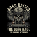 Road Raised The Long Haul tee back print skull semi truck