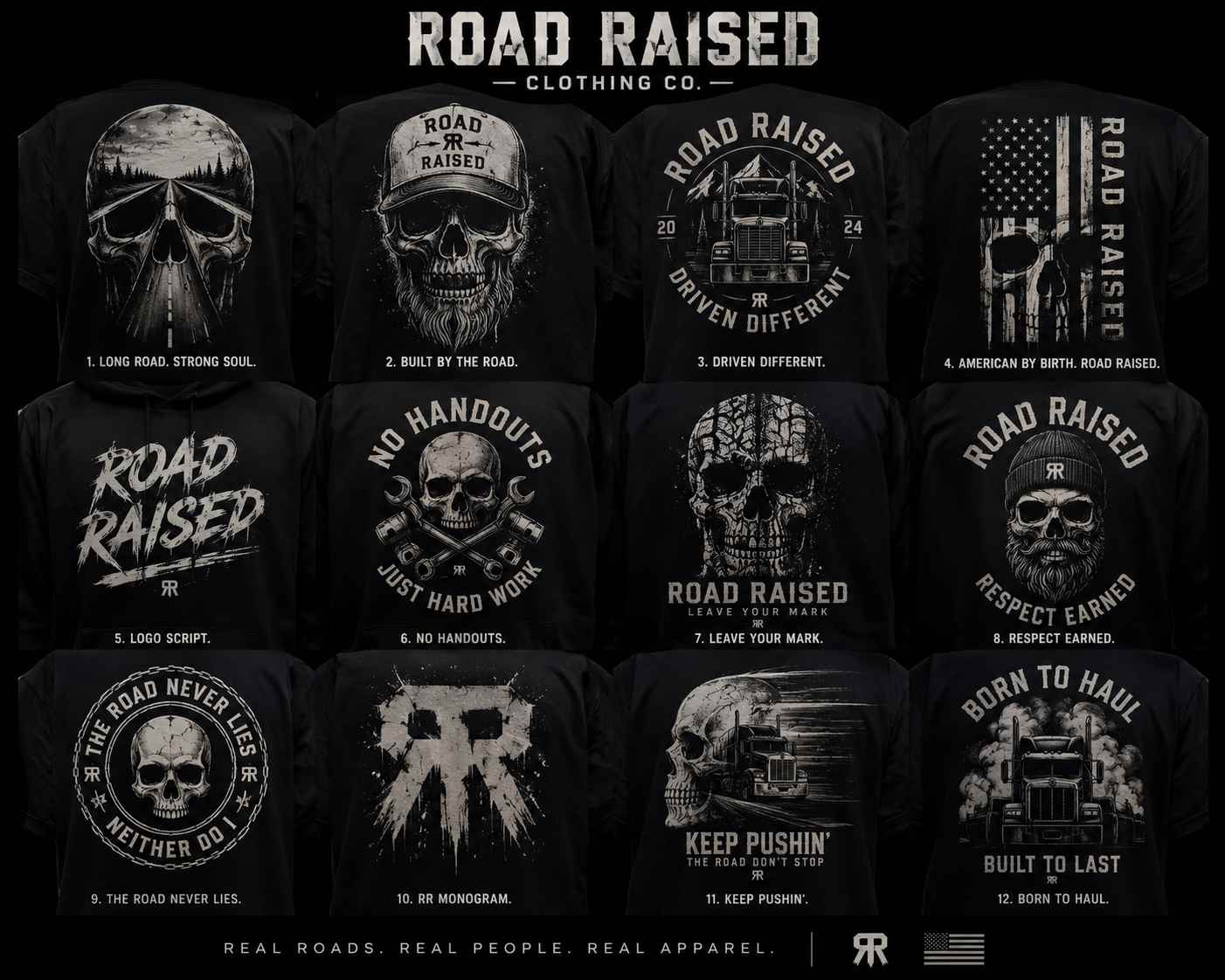 Road Raised Long Road Strong Soul tee back print