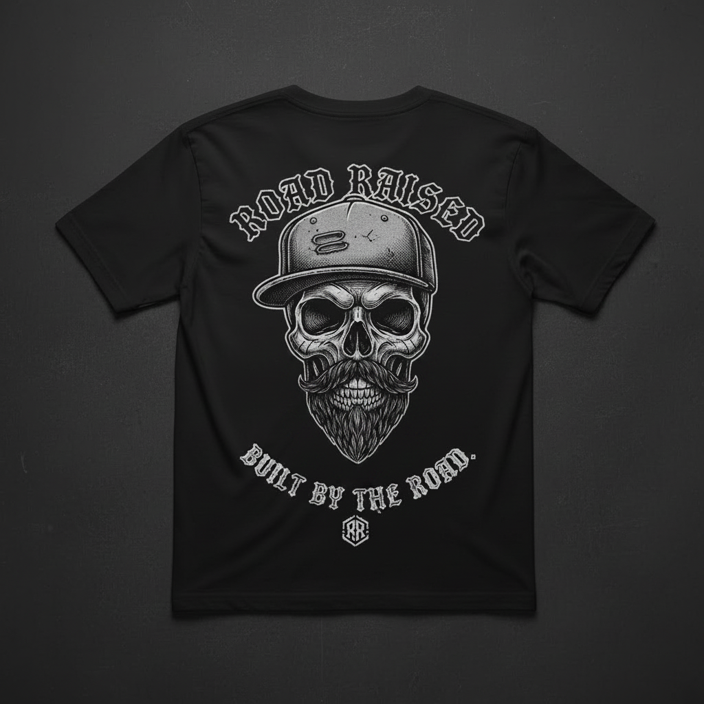 Road Raised Built by the Road tee back print