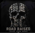 Road Raised Leave Your Mark cracked skull tee back print