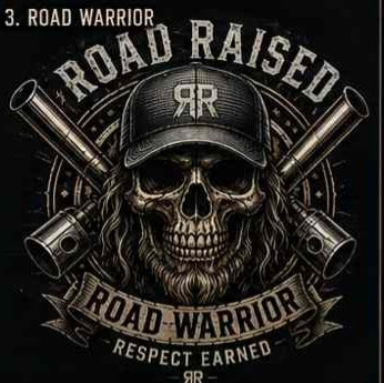 Road Raised Road Warrior tee back print